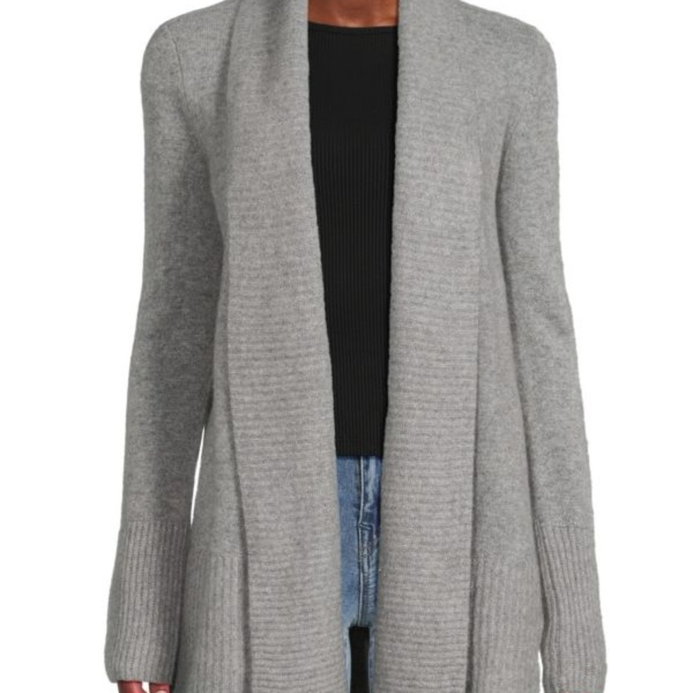 Saks Fifth Avenue Gray Open Front Cardigan